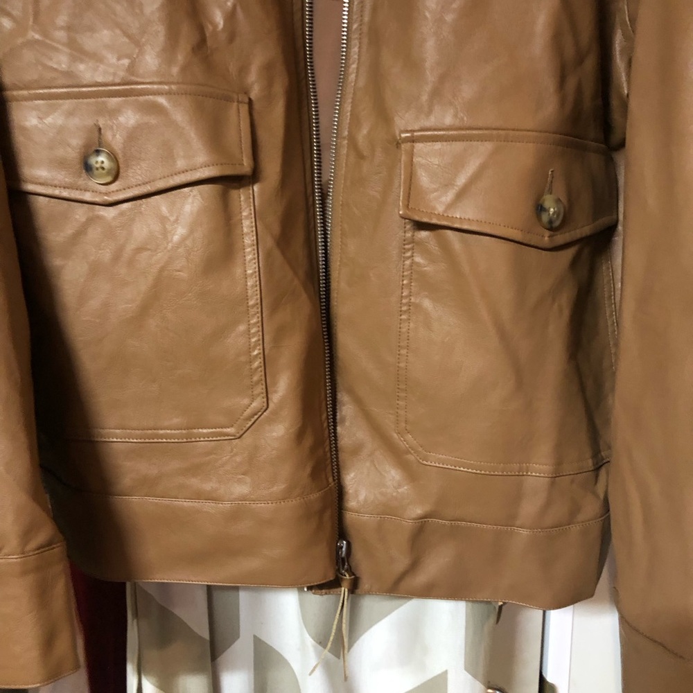 Faux leather shacket